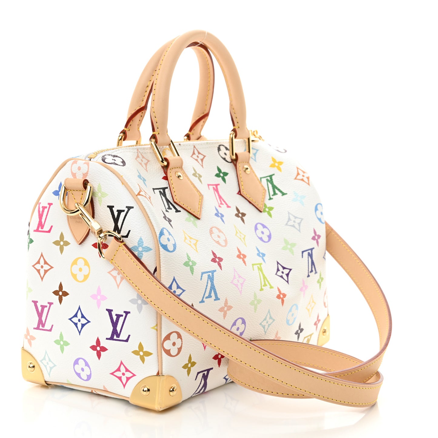 LV X TM Monogram Multicolor Speedy Bandouliere 25 White