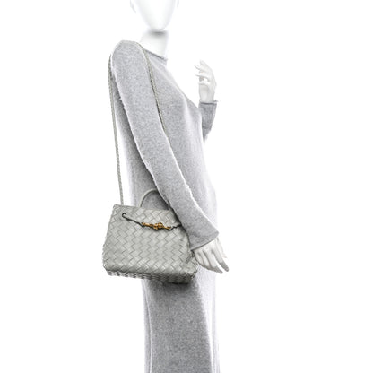 Bottega Veneta Nappa Intrecciato Small Andiamo Shoulder Bag Agate Grey 2 of 13