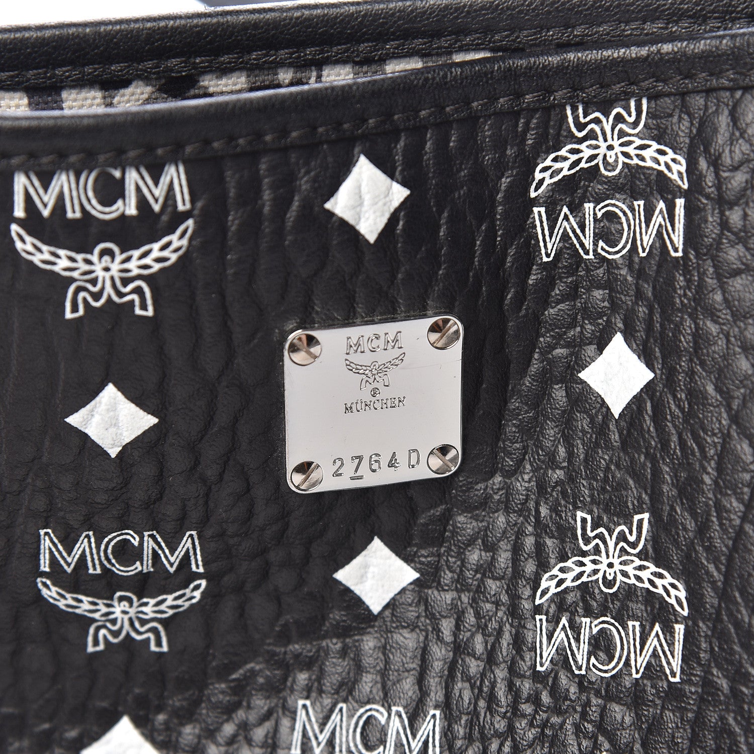 MCM Visetos Medium Reversible Shopper Tote Black 11 of 22