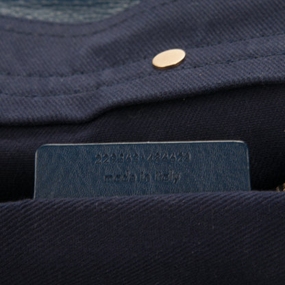 Saint Laurent Calfskin Canvas Large Muse Two Navy 7 of 8