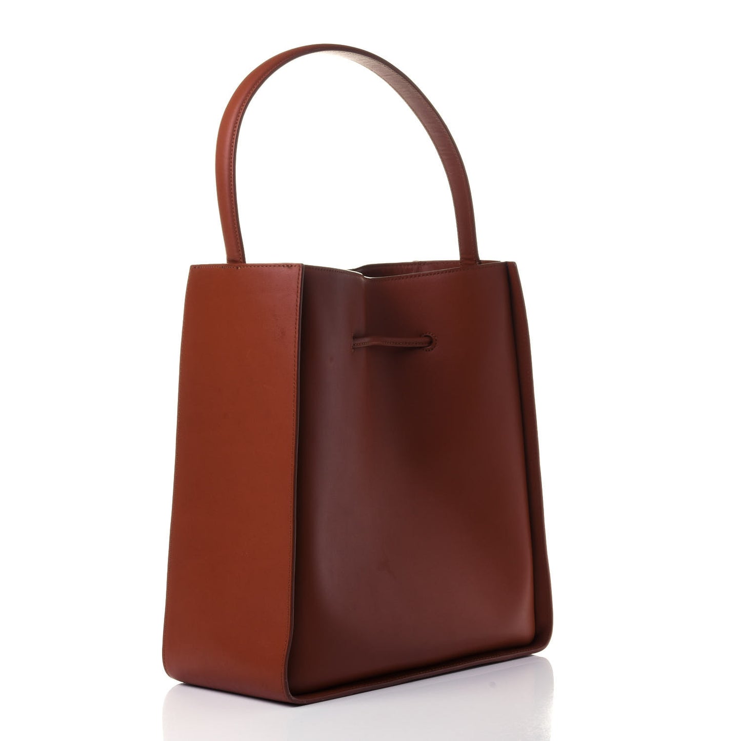Smooth Calfskin Large Soleil Bucket Bag Cognac