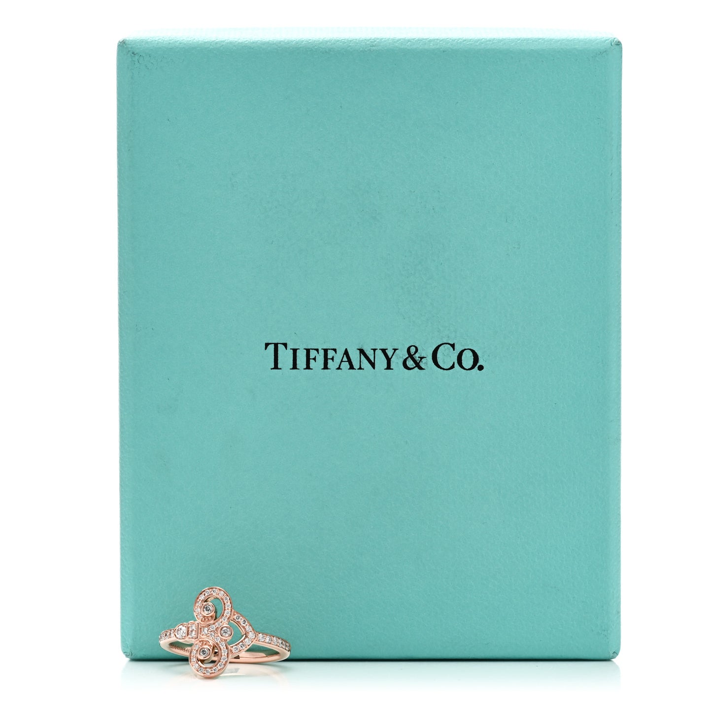 18K Rose Gold Diamond Fleur de Lis Ring 53 6.25