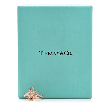 Tiffany 18K Rose Gold Diamond Fleur de Lis Ring 53 6.25 5 of 5
