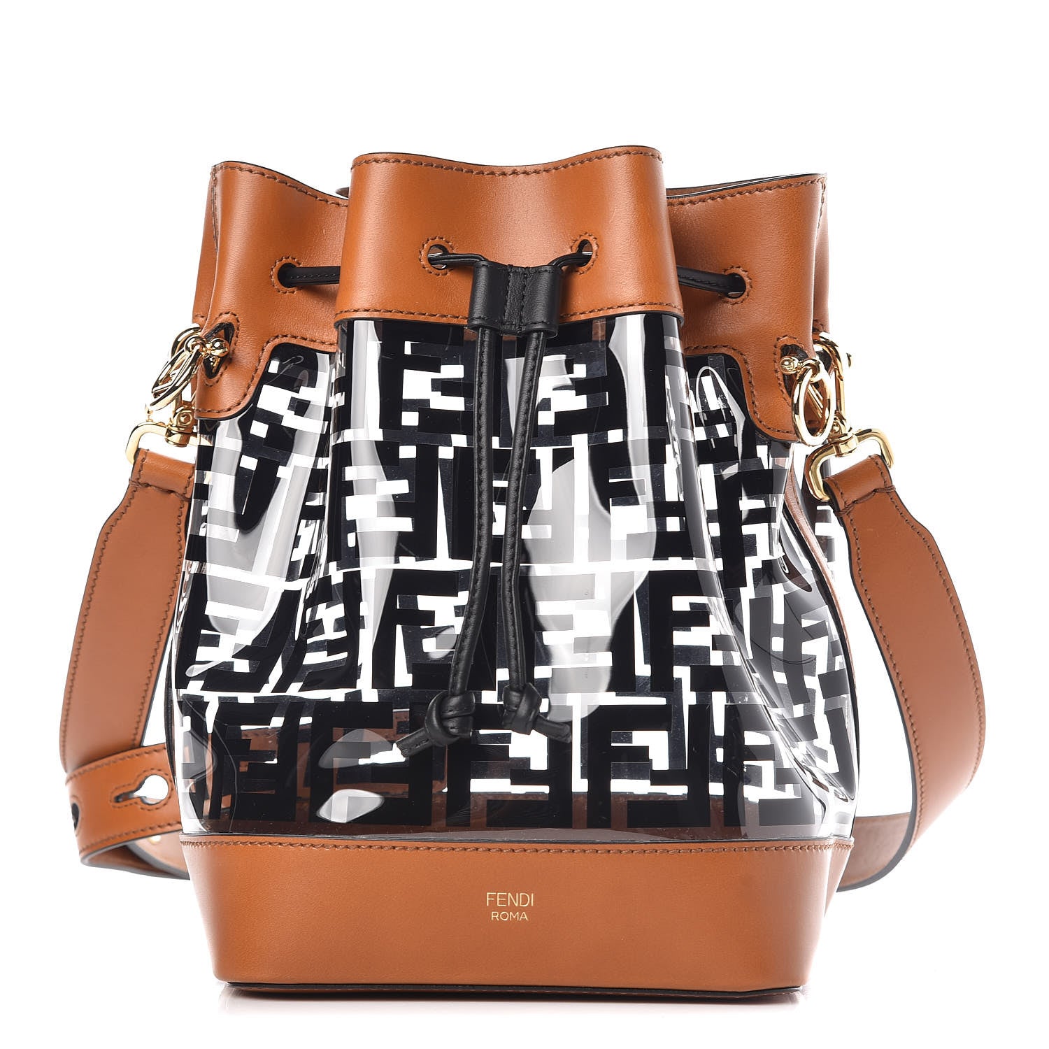Fendi TPU FF Vitello Aura F is Fendi Grande Mon Tresor Bucket Bag Black Cuoio 1 of 13