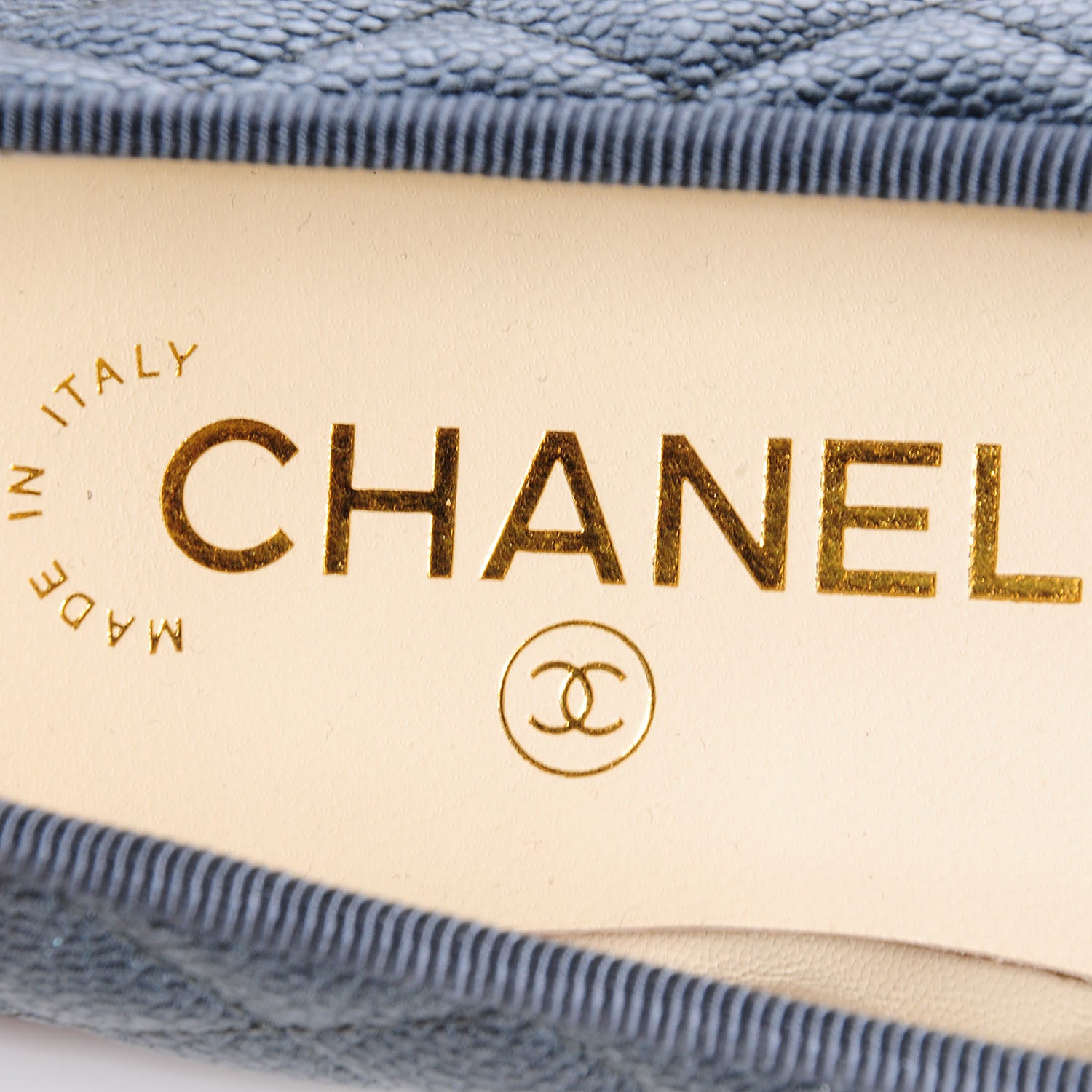 Chanel Metallic Caviar Cap Toe Ballerina Flats 36 Anthracite 7 of 7