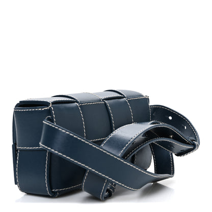 Bottega Veneta Lambskin Maxi Intrecciato Urban Stitch Mini Cassette Belt Bag Deep Blue 3 of 11