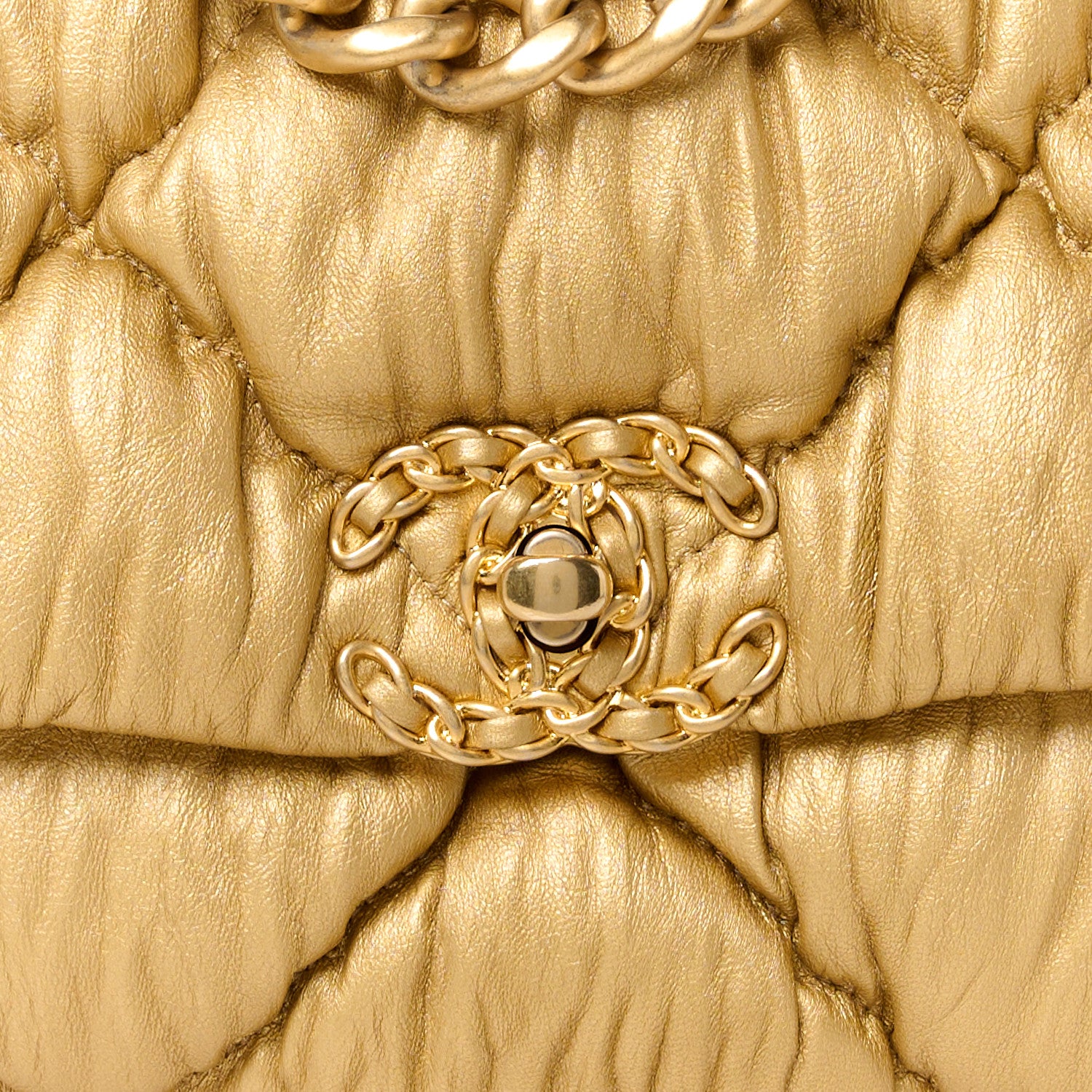 Chanel Iridescent Lambskin Quilted Medium Chanel 19 Flap Golden 8 of 10