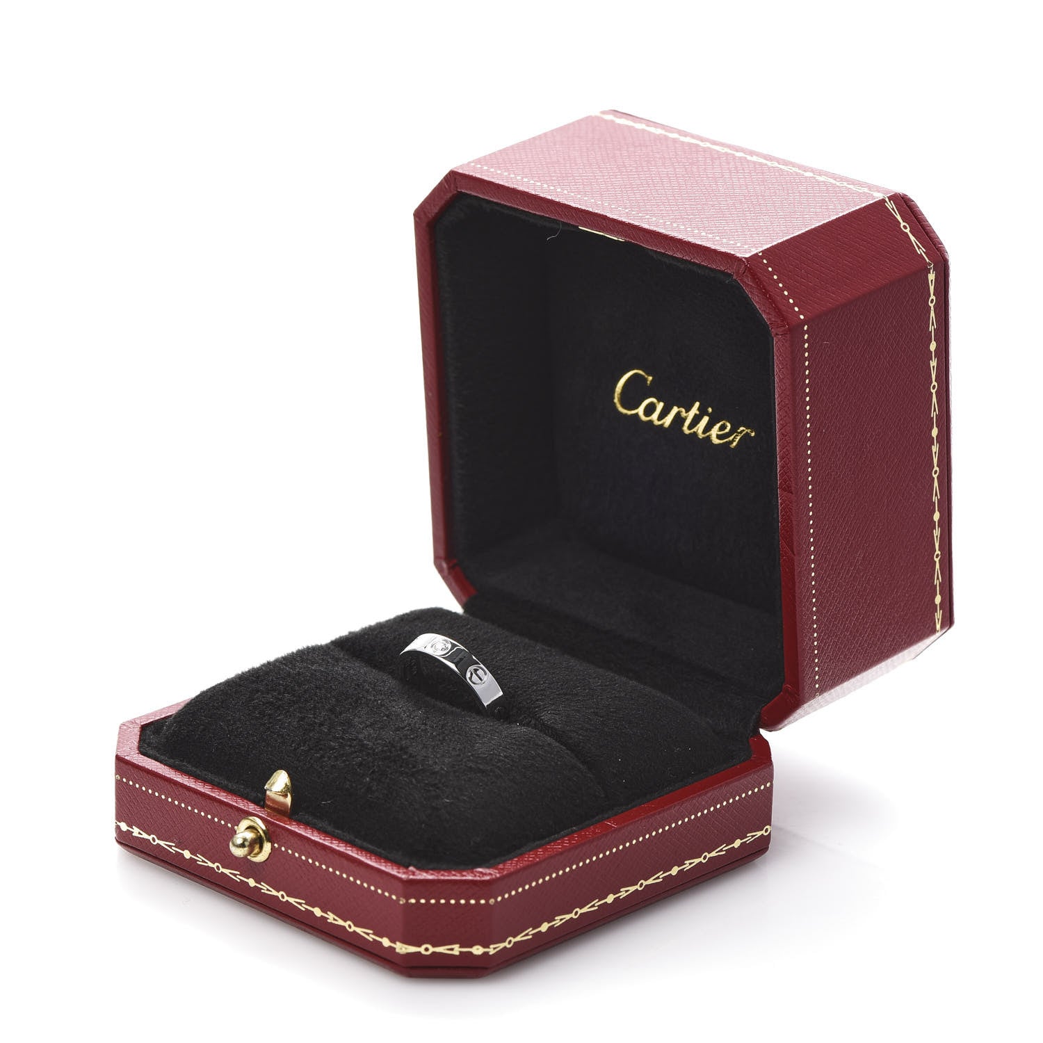 Cartier 18K White Gold Diamond 4mm LOVE Wedding Band Ring 49 5 5 of 5