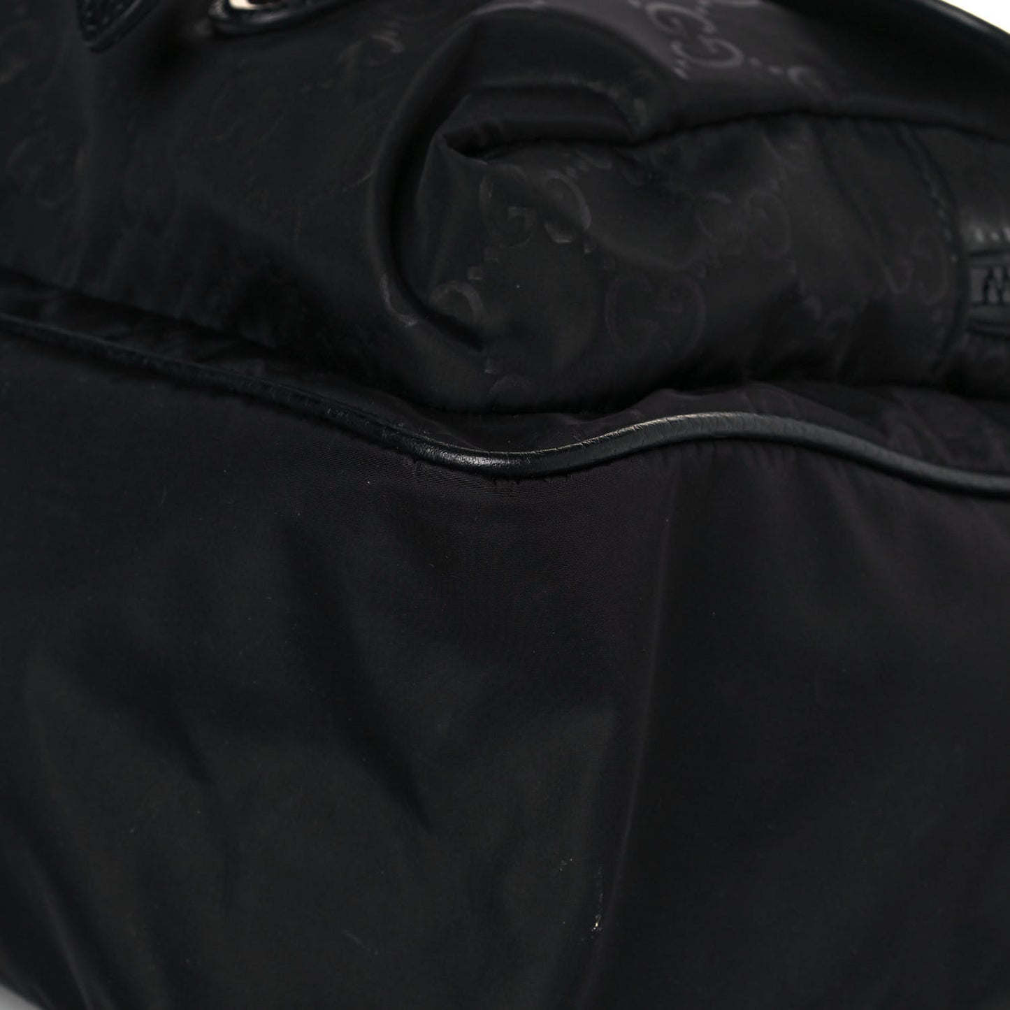 Nylon Monogram Double Buckle Flap Messenger Bag Black