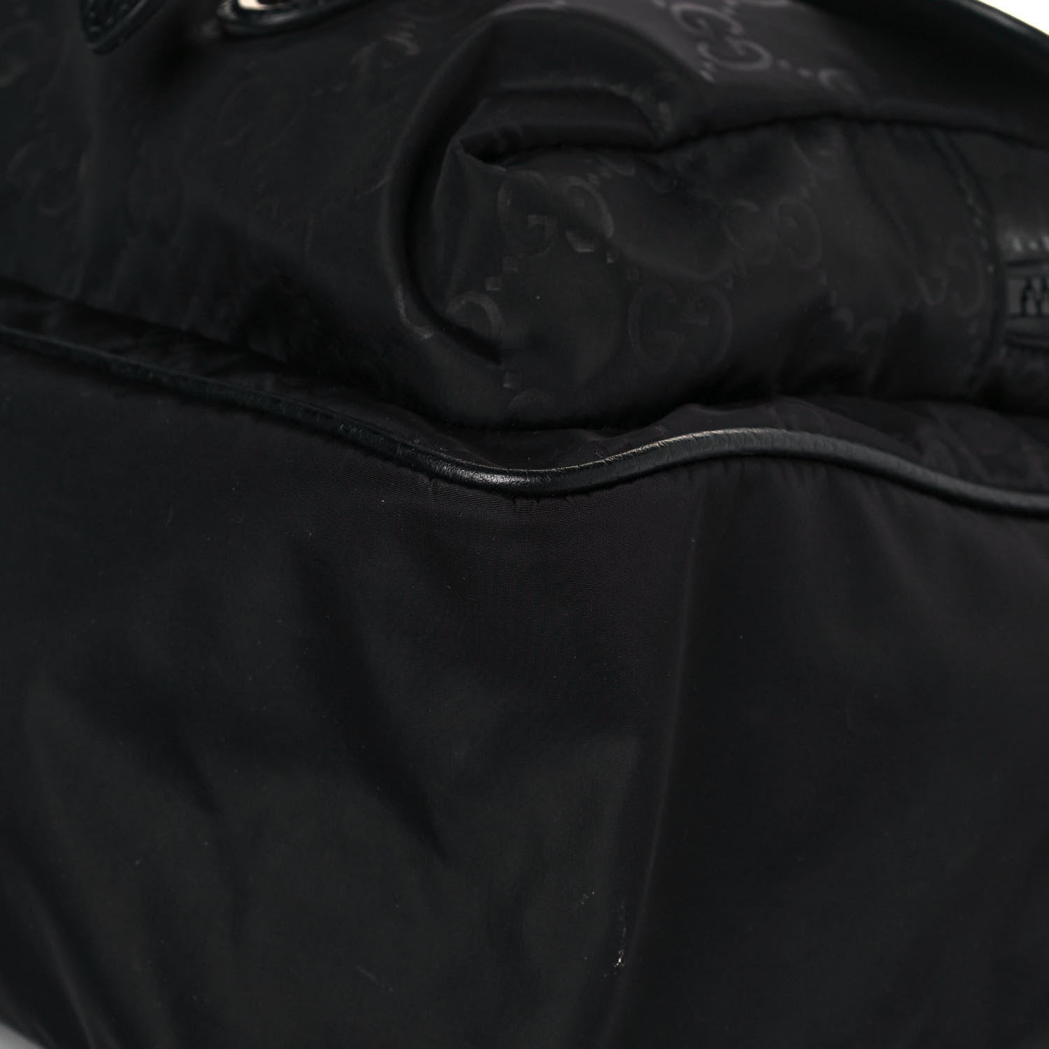 Gucci Nylon Monogram Double Buckle Flap Messenger Bag Black 9 of 12