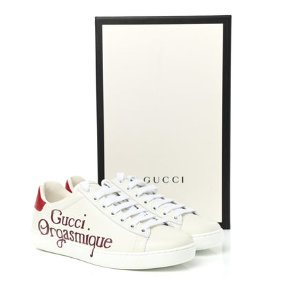 Gucci Calfskin Orgasmique Sneakers 37 Bianco Hibiscus Red 9 of 9