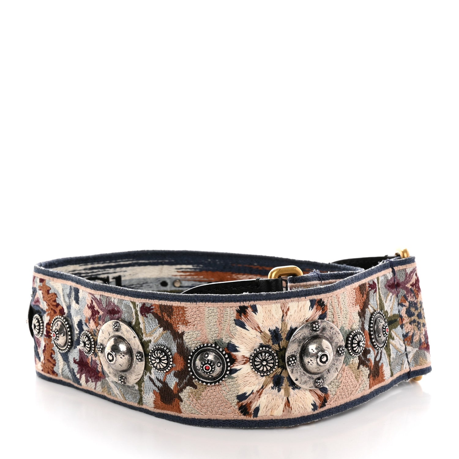 Christian Dior Canvas Studded Bohemian Shoulder Strap Black Multicolor 2 of 8