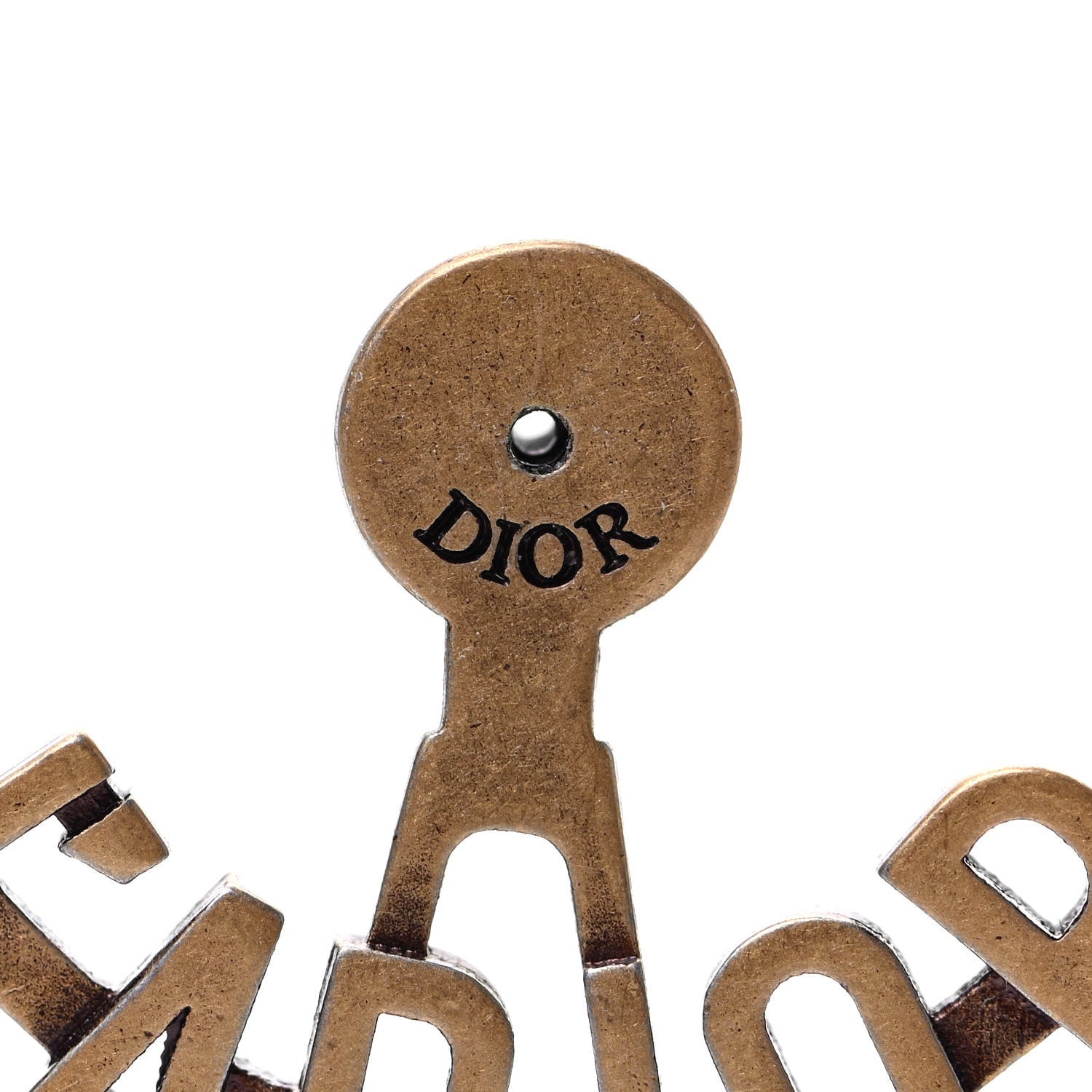 Christian Dior Metal J'Adior Earrings Aged Gold 4 of 4