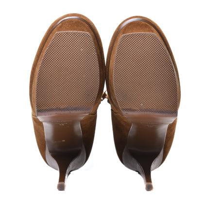 Saint Laurent Suede Shearling Booties 40 Ocre 6 of 10