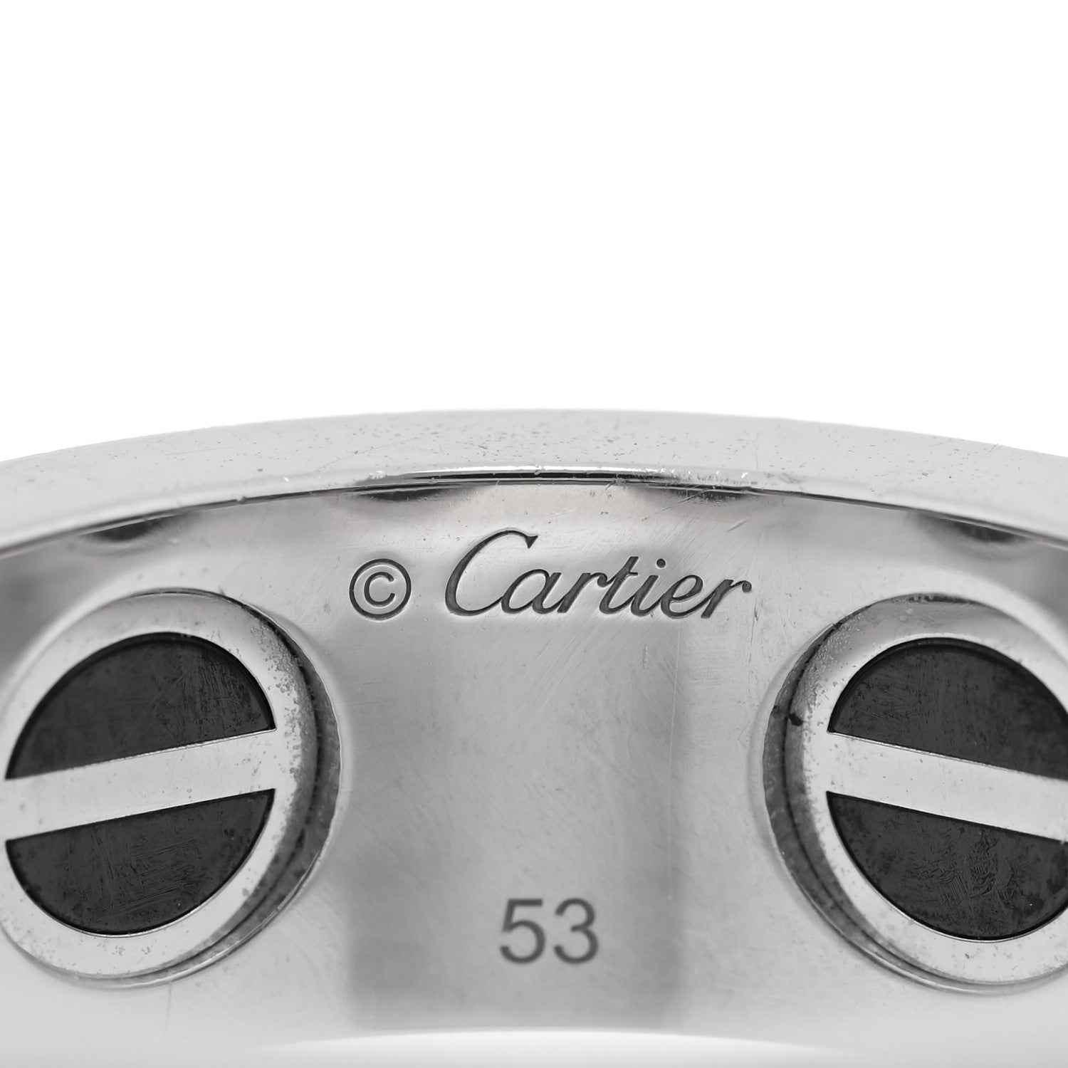 Cartier 18K White Gold Diamond Ceramic LOVE Paved Ring 53 6.5 4 of 4