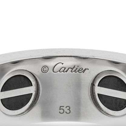 Cartier 18K White Gold Diamond Ceramic LOVE Paved Ring 53 6.5 4 of 4
