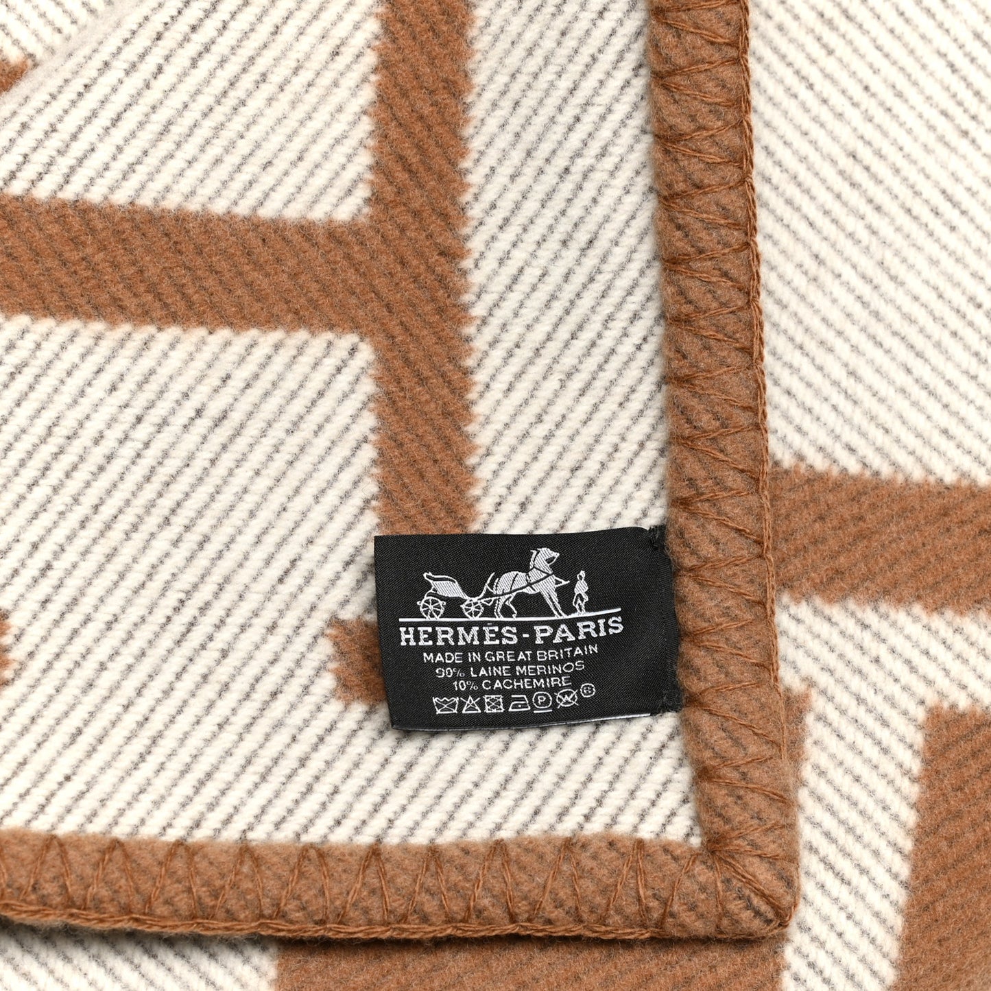Wool Cashmere Avalon Blanket Ecru Camel