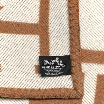 Hermes Wool Cashmere Avalon Blanket Ecru Camel 3 of 3