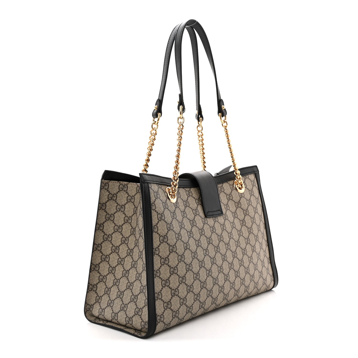 Gucci GG Supreme Monogram Medium Padlock Tote Black 3 of 10