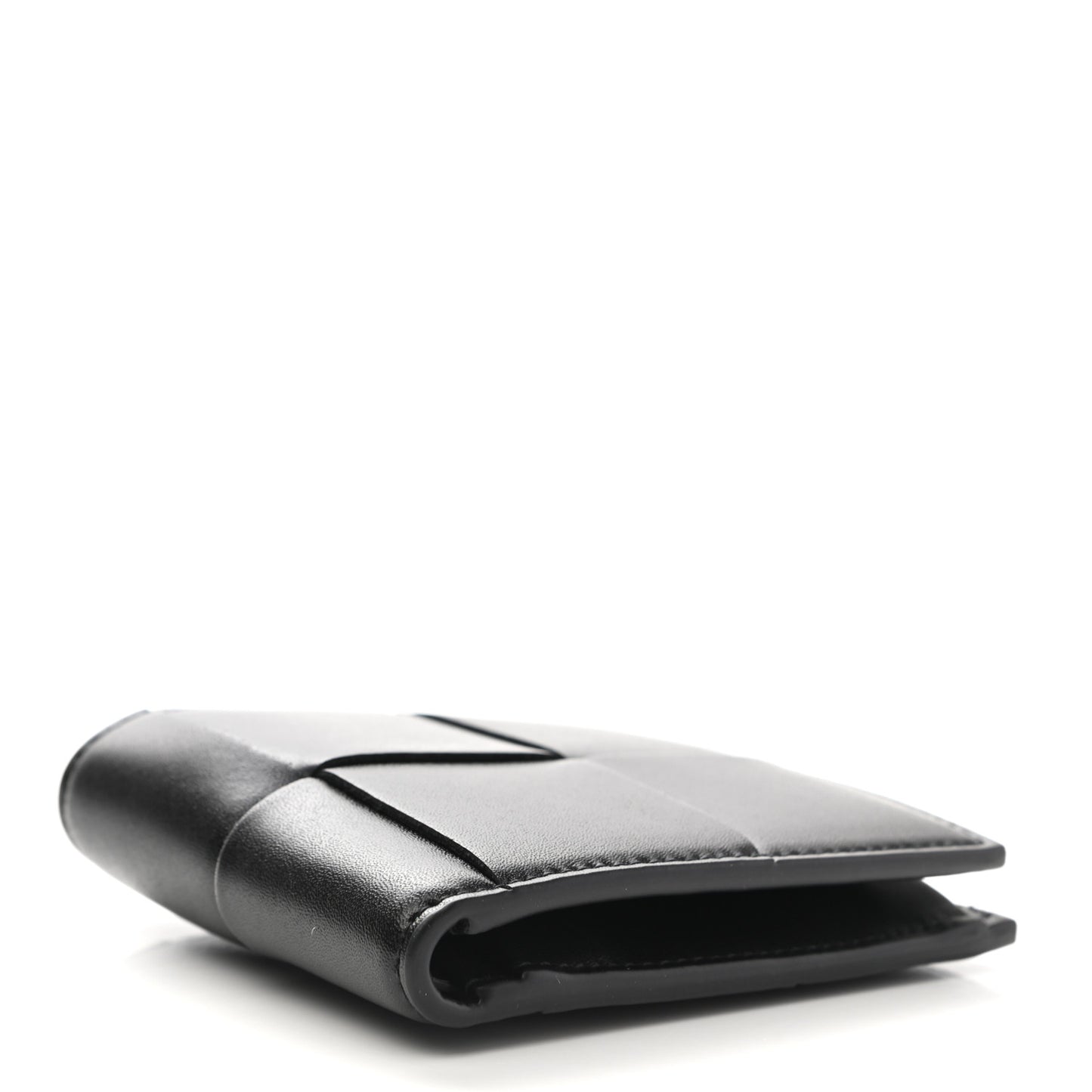 Nappa Maxi Intrecciato Card Holder Wallet Black