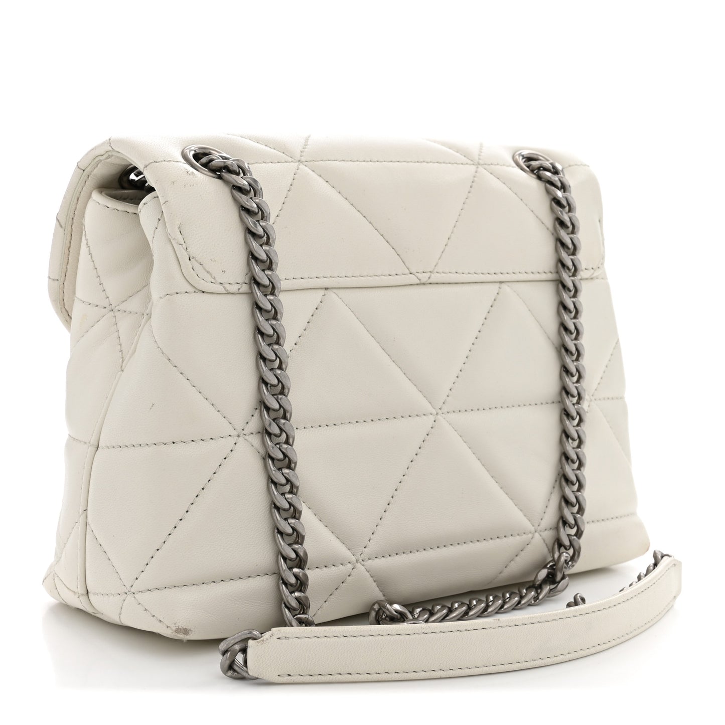 Nappa Triangle Stitched Small Spectrum Bag White