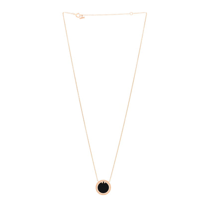 Tiffany 18K Yellow Gold Diamond Black Onyx 16mm T Circle Pendant Necklace 3 of 5