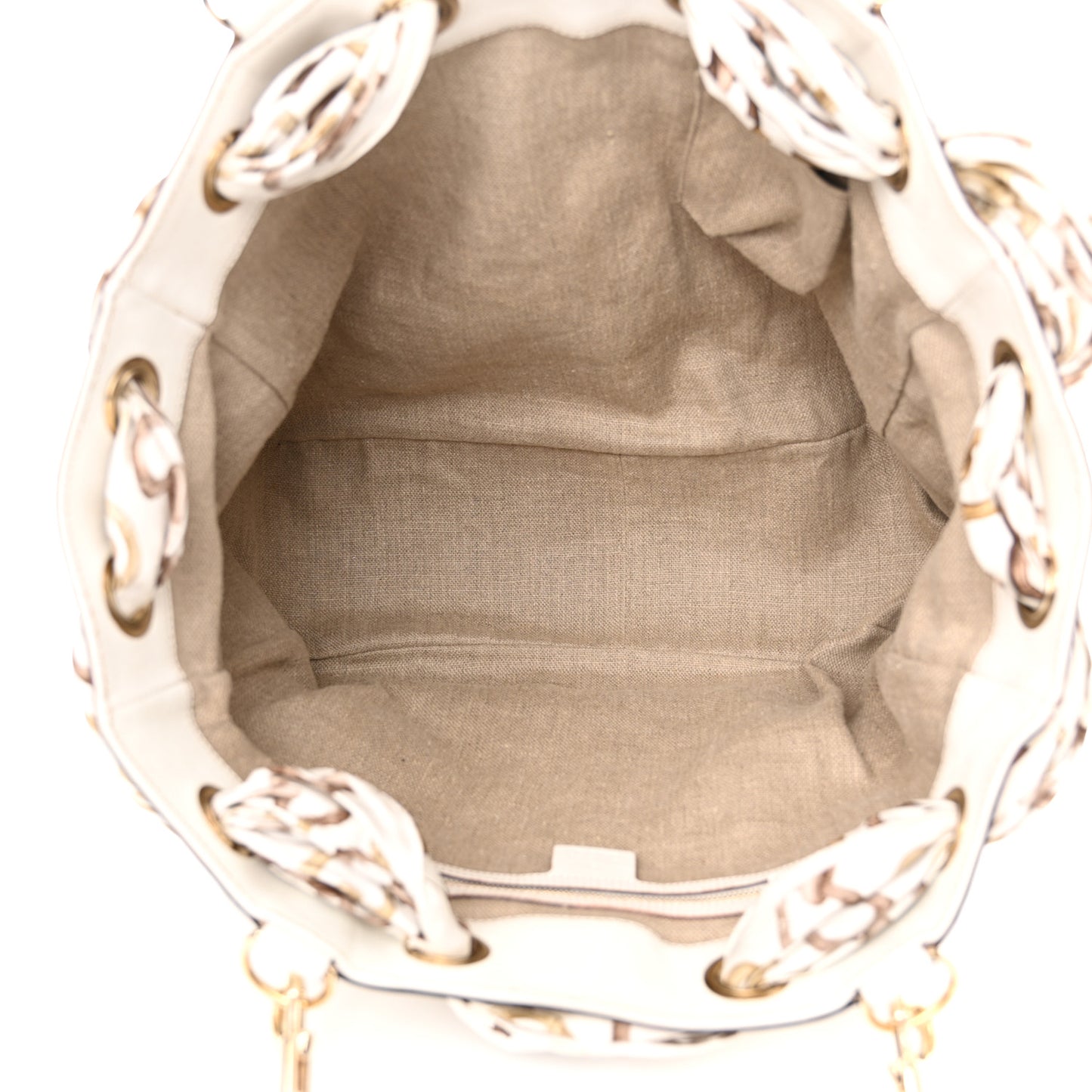 Monogram Large Positano Tote Off White