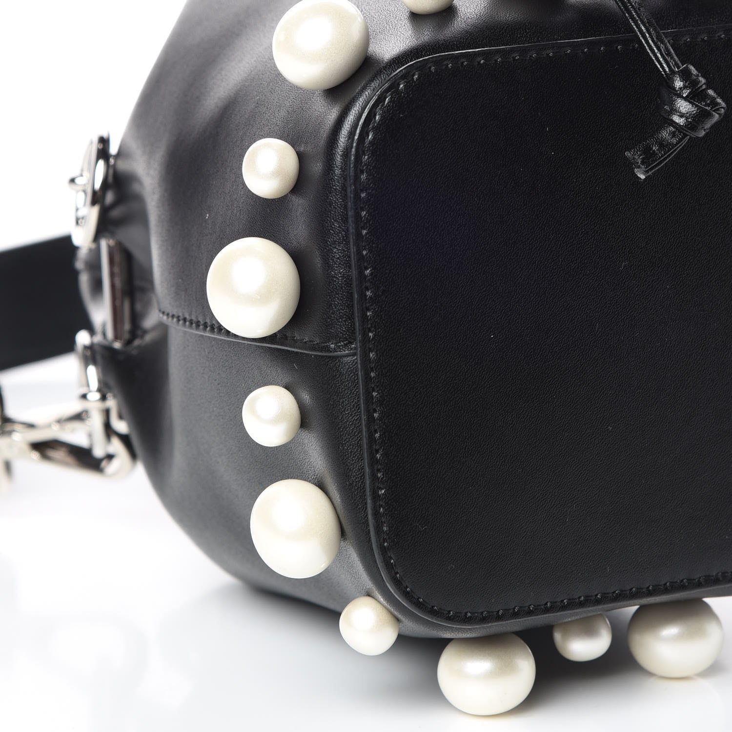 Fendi Vitello Liberty Pearl F is Fendi Mini Mon Tresor Bucket Bag Black 8 of 9