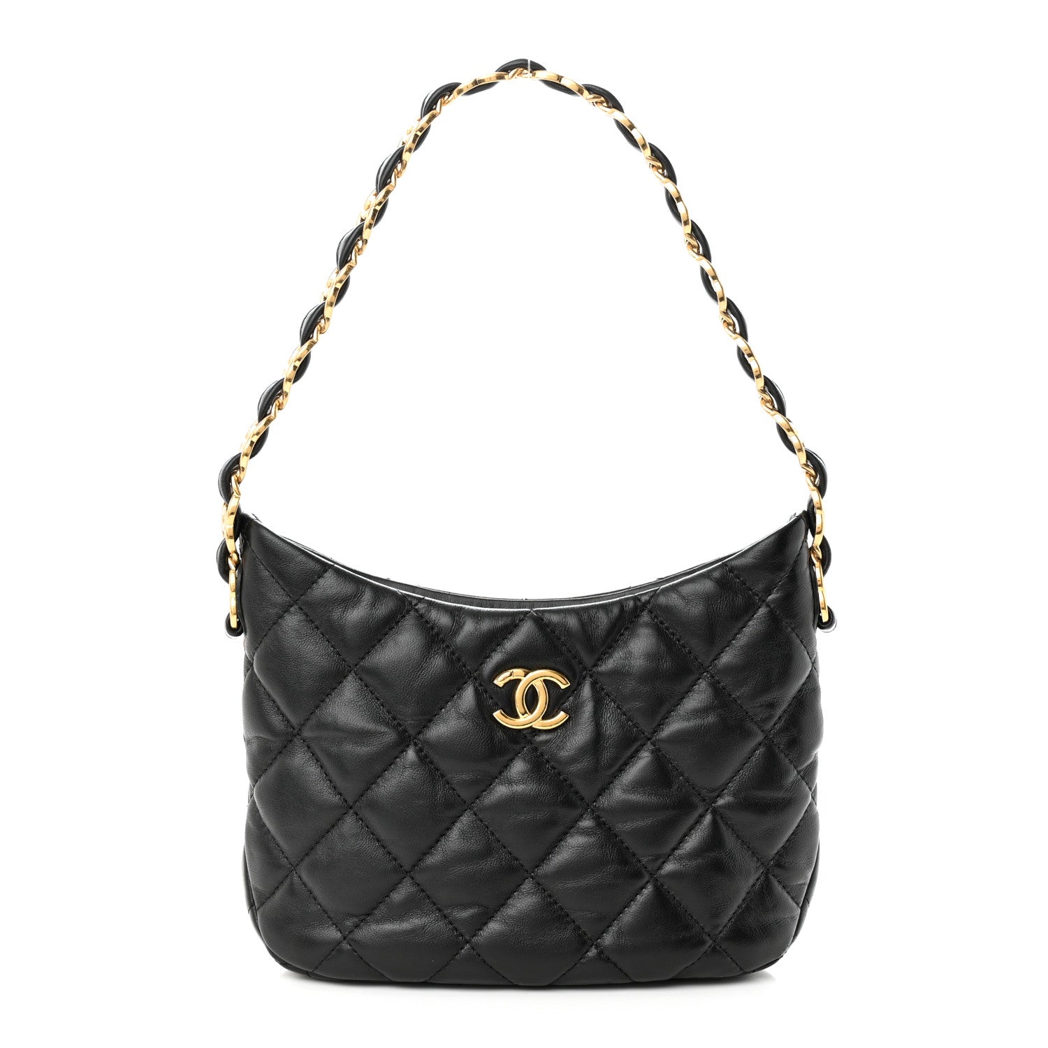 Chanel Lambskin Quilted Hobo Black 1 of 13