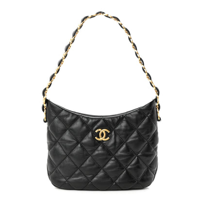 Chanel Lambskin Quilted Hobo Black 1 of 13