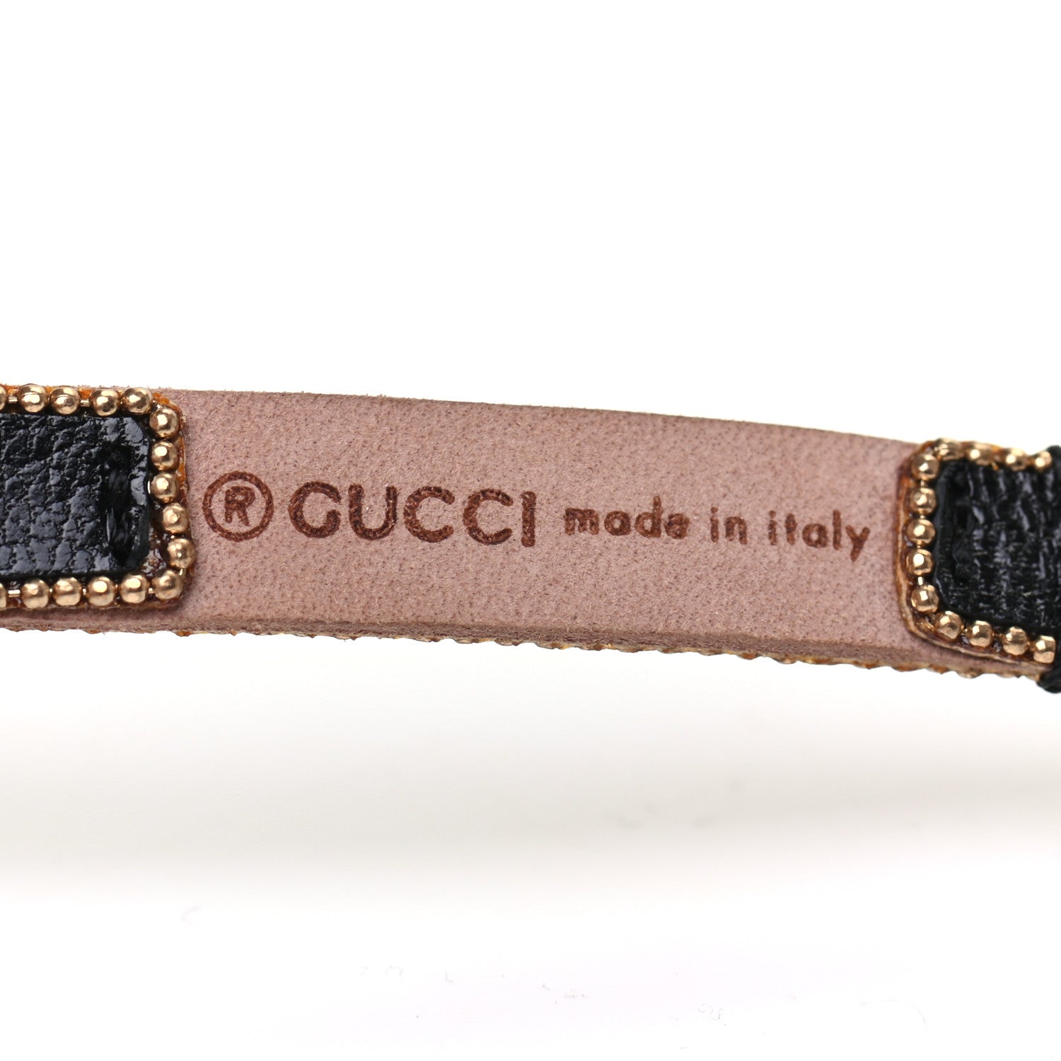 Gucci Calfskin Crystal Double G Bracelet Black Multicolor 4 of 5