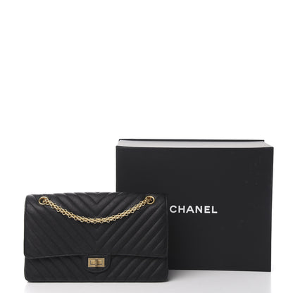 Chanel Crumpled Calfskin Chevron Quilted 2.55 Reissue 226 Black 12 of 12