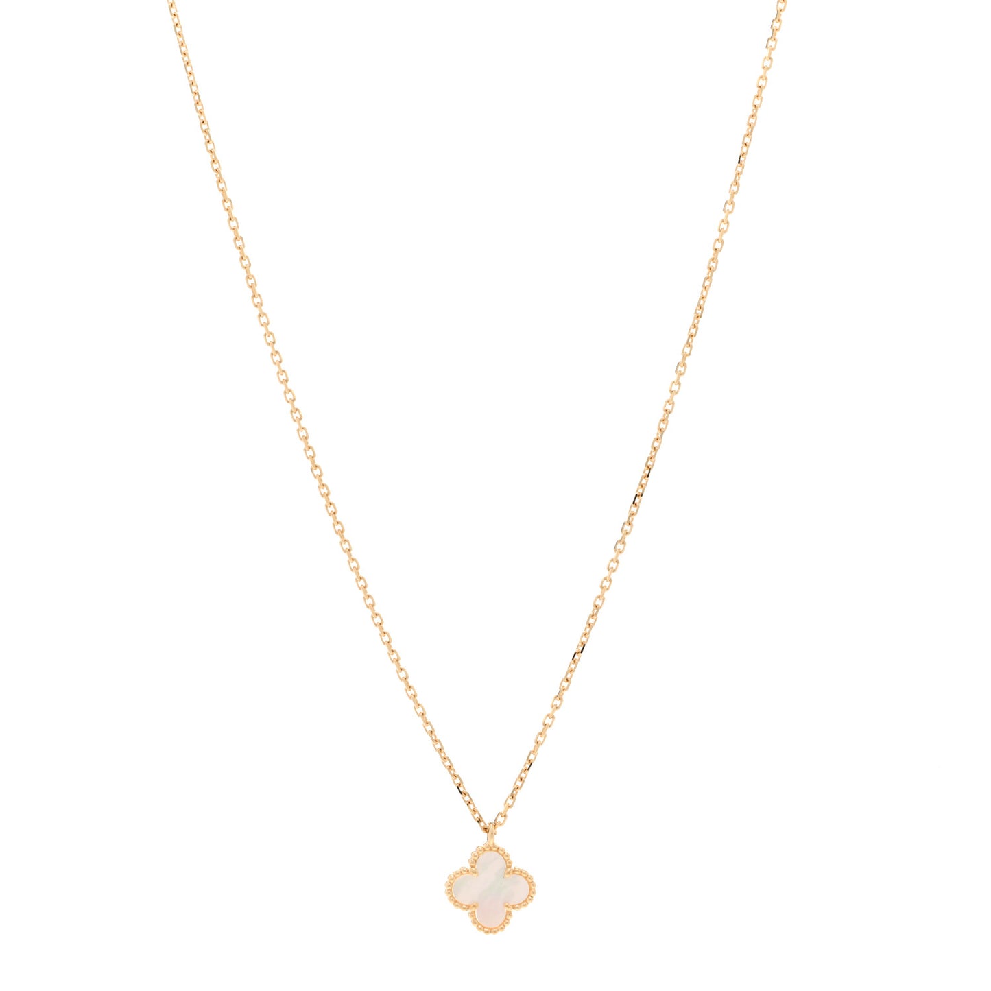 18K Yellow Gold Mother of Pearl Sweet Alhambra Pendant Necklace