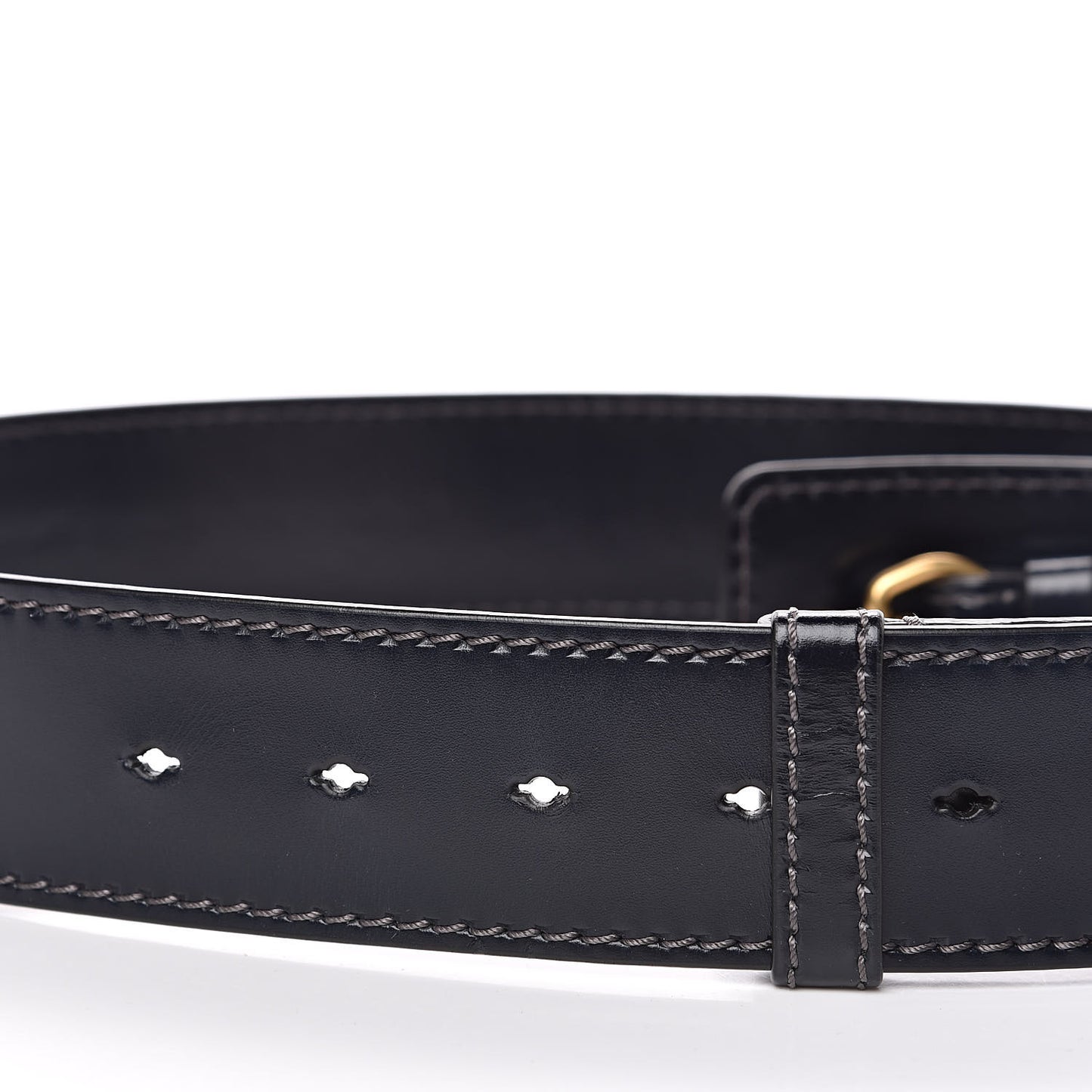 Calfskin D Fence Saddle Bag Adjustable Shoulder Strap Navy