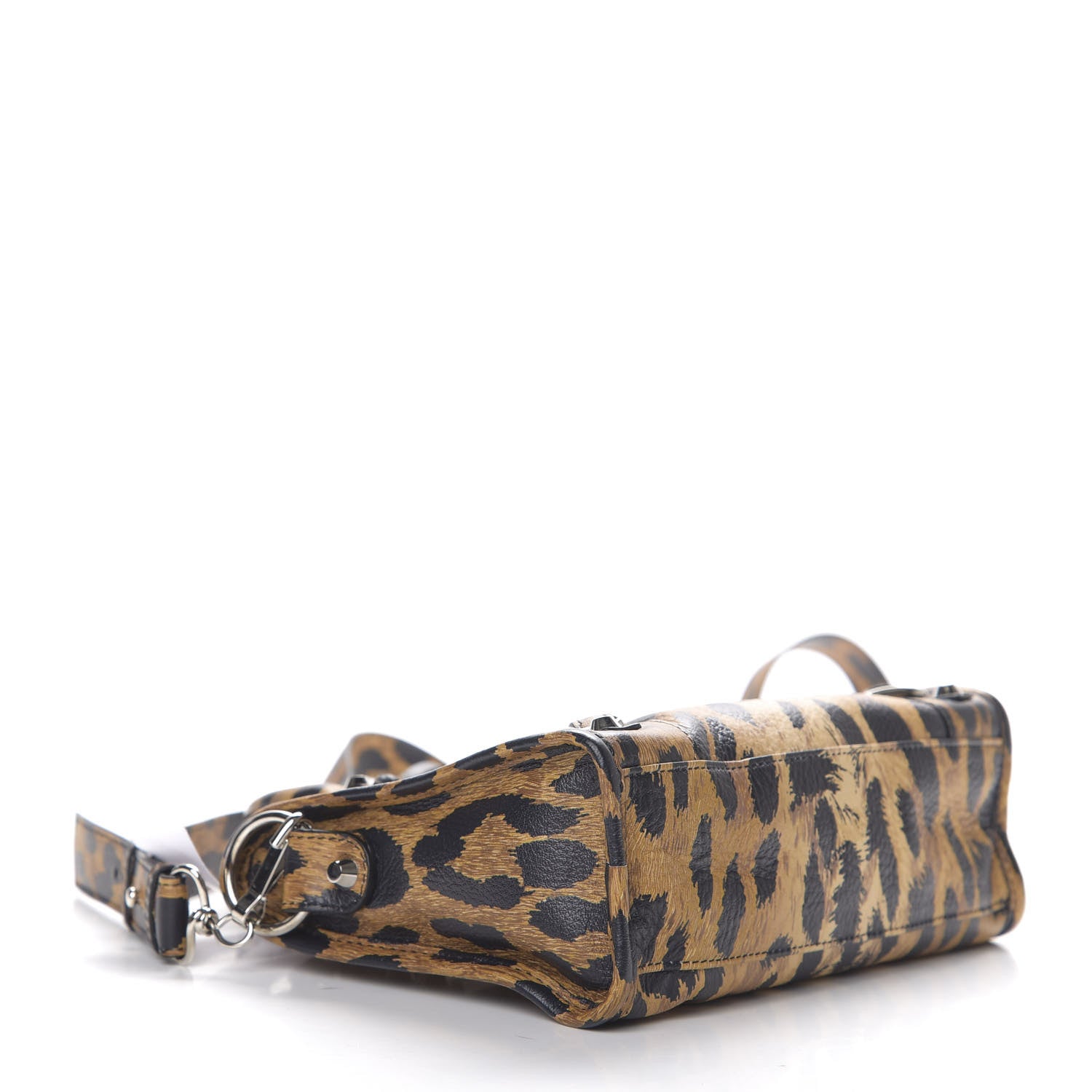 Balenciaga Smooth Calfskin Leopard Print Classic Silver Hardware Mini City Beige 3 of 8