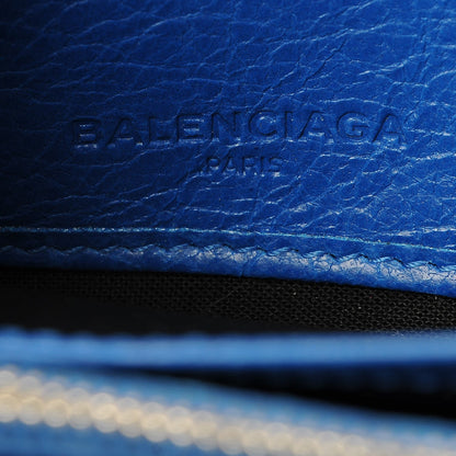 Balenciaga Agneau Giant 12 Silver Hardware Continental Zip Around Wallet Bleu Lazuli 6 of 8