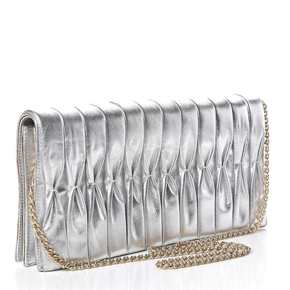 Chanel Metallic Lambskin Chain Clutch Silver 3 of 19