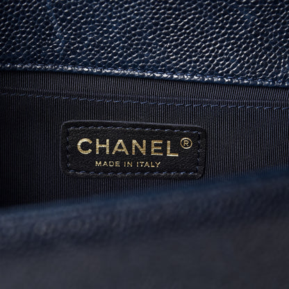 Chanel Caviar Quilted Medium Boy Flap Navy 6 of 7