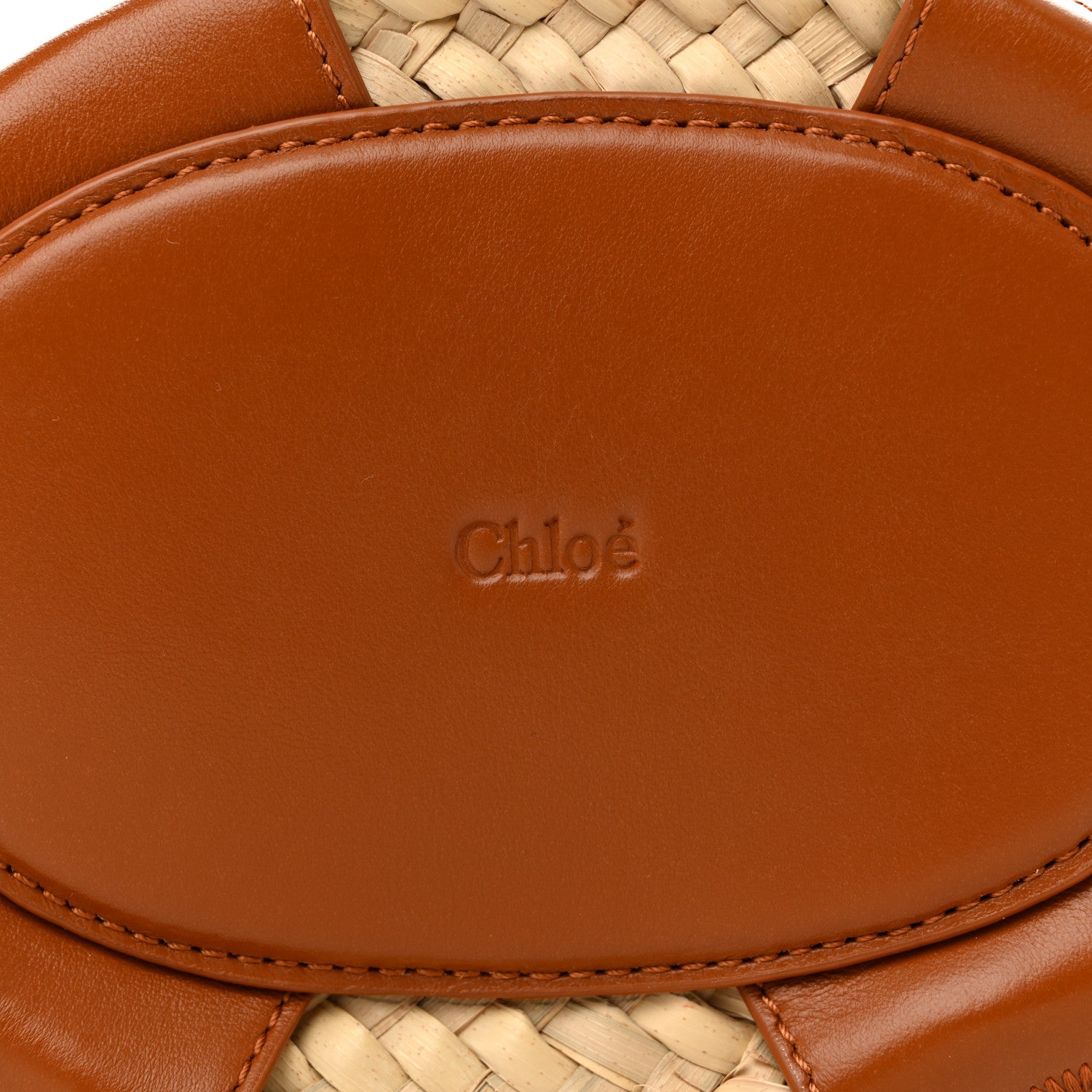 Chloe Raffia Smooth Calfskin Small Sense Basket Caramel 6 of 13