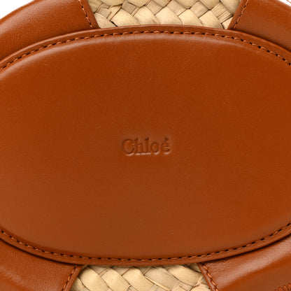 Chloe Raffia Smooth Calfskin Small Sense Basket Caramel 6 of 13