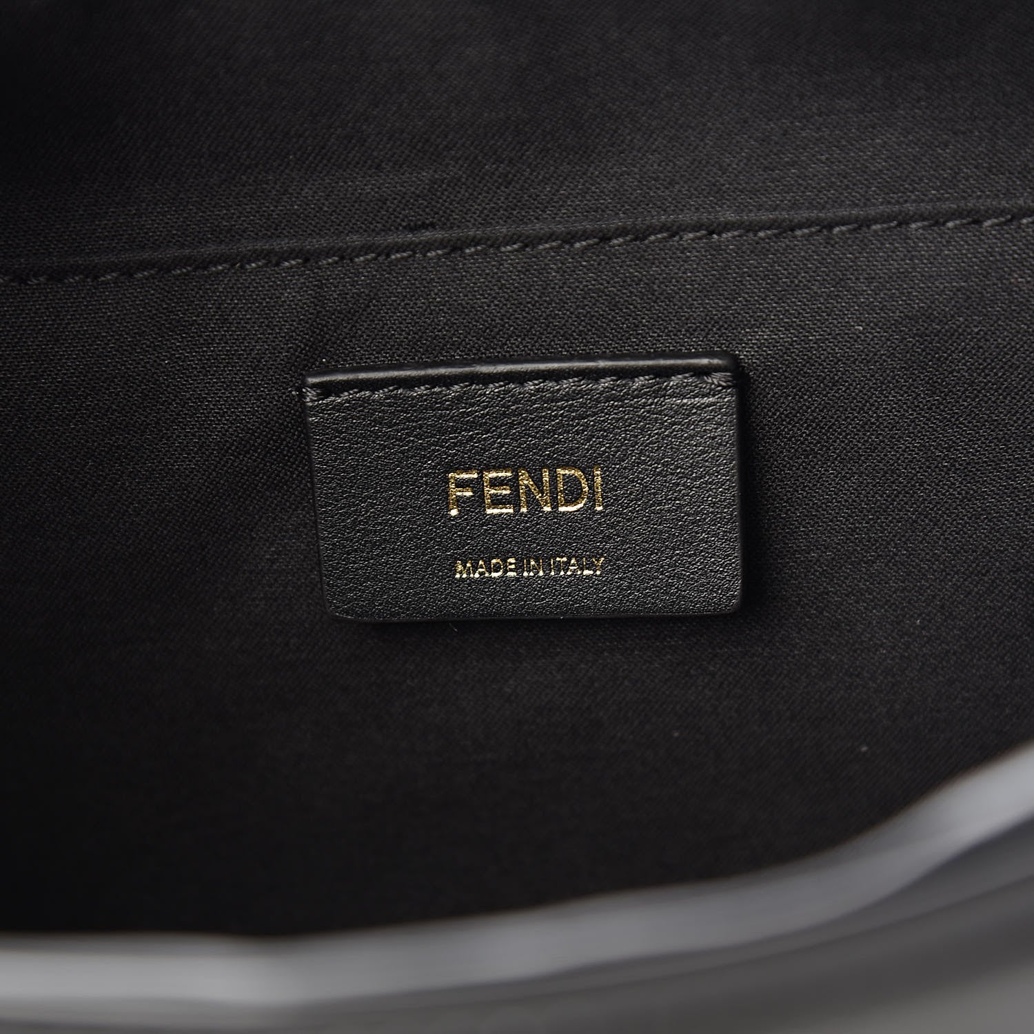 Fendi Vitello Vernice Mou Karligraphy Embossed Camera Case Black 6 of 10