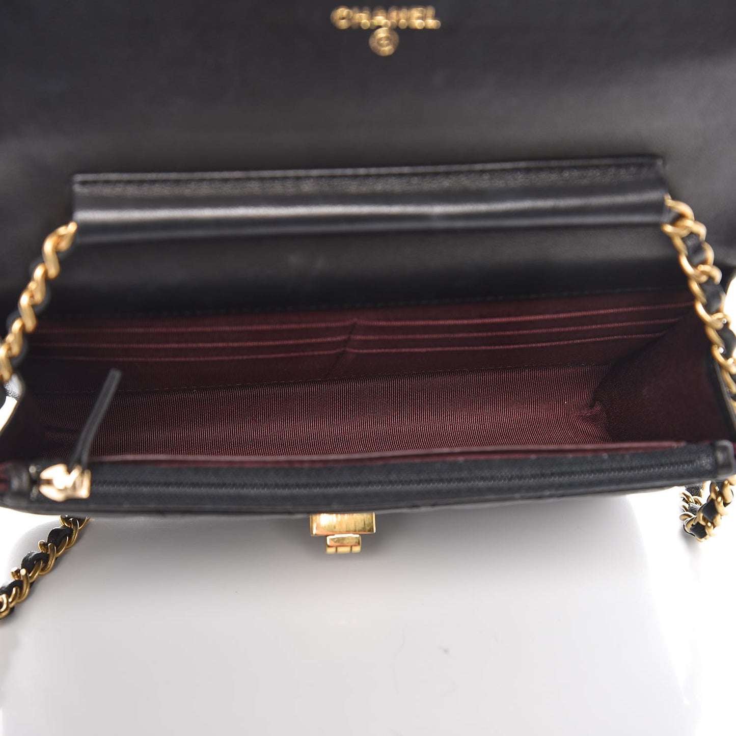 Aged Calfskin Quilted Reissue Wallet On Chain WOC Black