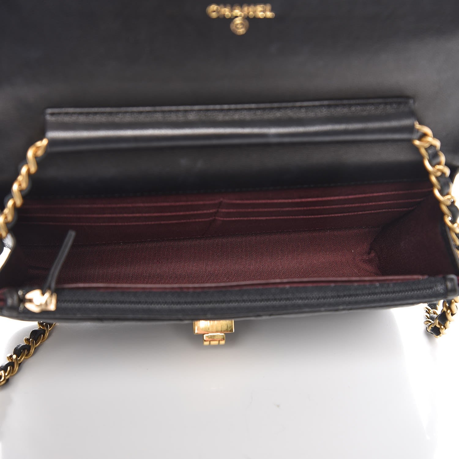 Chanel Aged Calfskin Quilted Reissue Wallet On Chain WOC Black 5 of 9