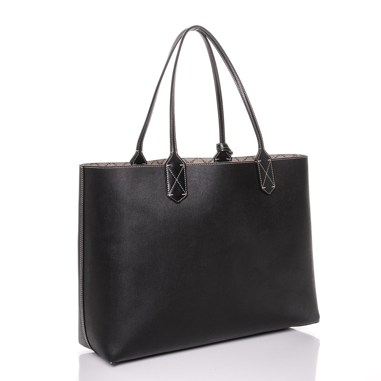 Calfskin GG Supreme Monogram Medium Reversible Tote Black