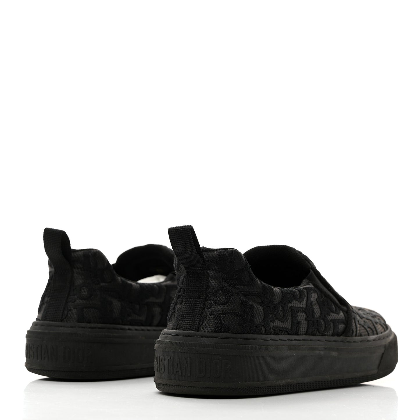 Shiny Technical Fabric Oblique Embroidered Womens Solar Slip On Sneakers 38.5 Black