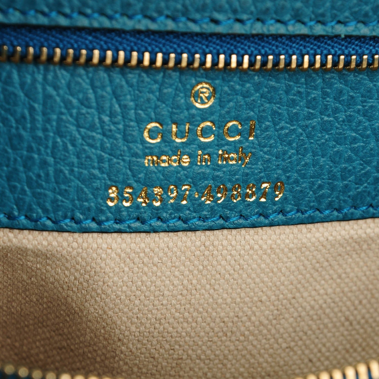 Gucci Dollar Calfskin Medium Swing Tote Marine Deep Cobalt 7 of 7