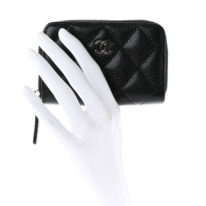 Chanel Caviar Quilted Zip Coin Purse Black 2 of 7