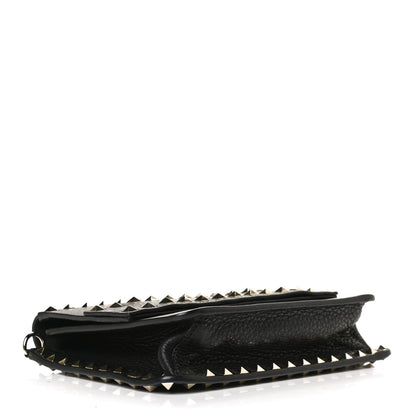 Valentino Garavani Pebbled Calfskin Rockstud Side Slip Crossbody Black 4 of 9