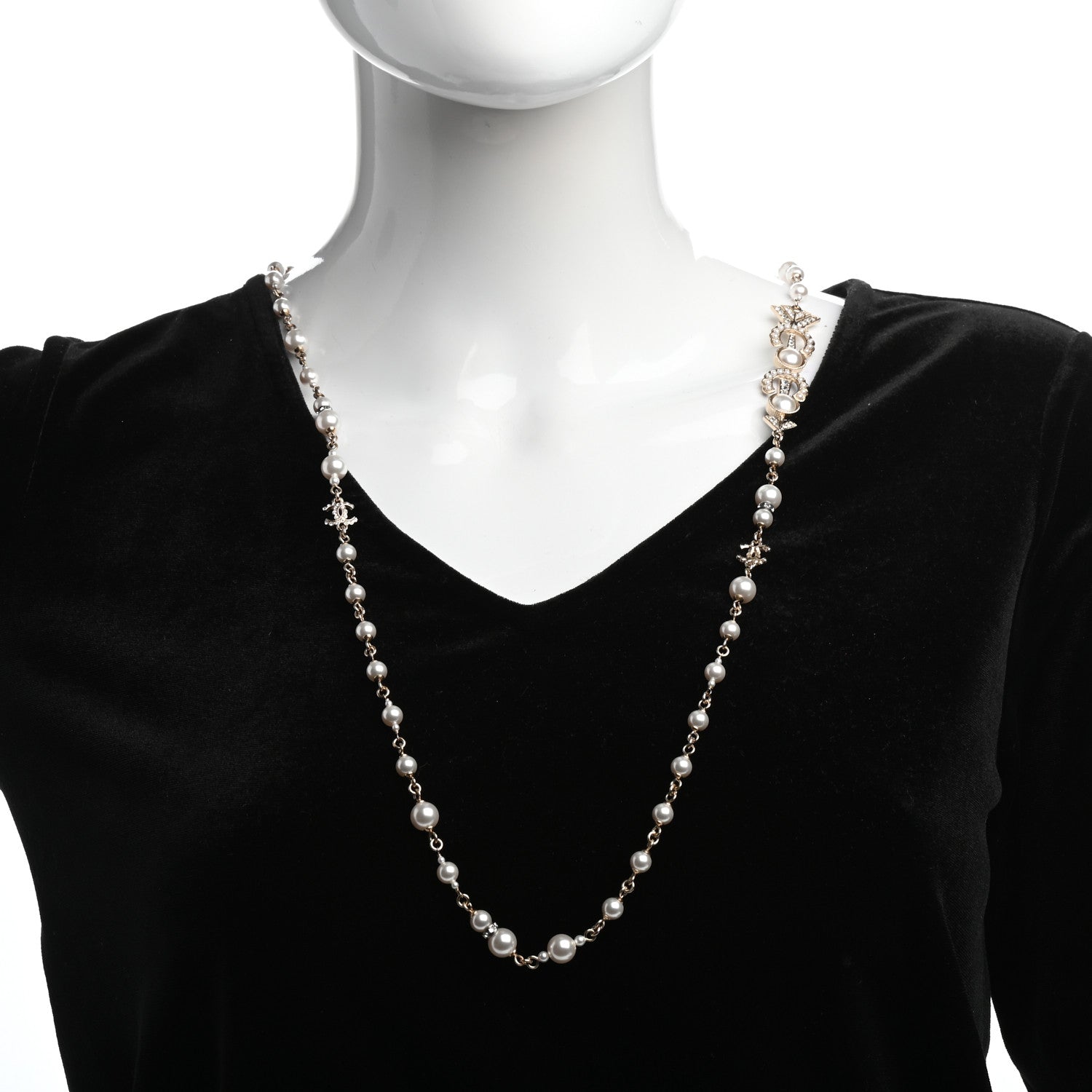 Chanel Pearl CC Coco Necklace Gold 2 of 5