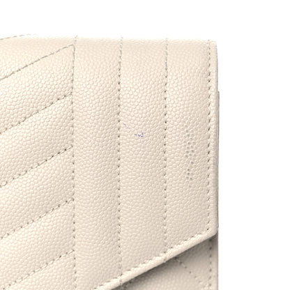 Saint Laurent Grain De Poudre Textured Mixed Matelasse Triquilt Monogram Clutch Blanc Vintage 9 of 11